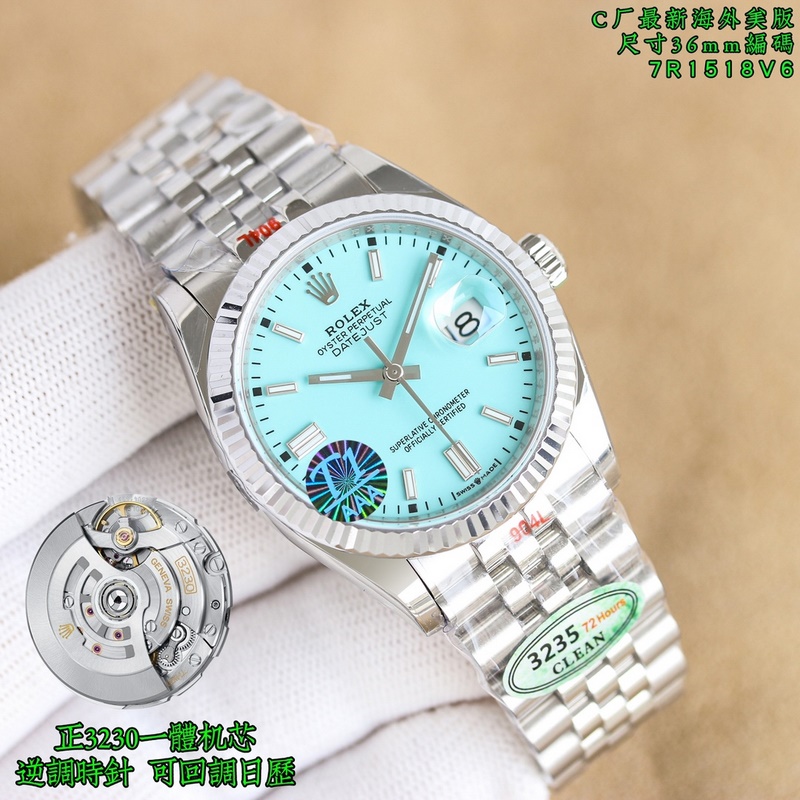 女款_Clean廠 新款 ：36mm 蒂芙尼藍型號日志型到貨 最新海外限量版 全新最新