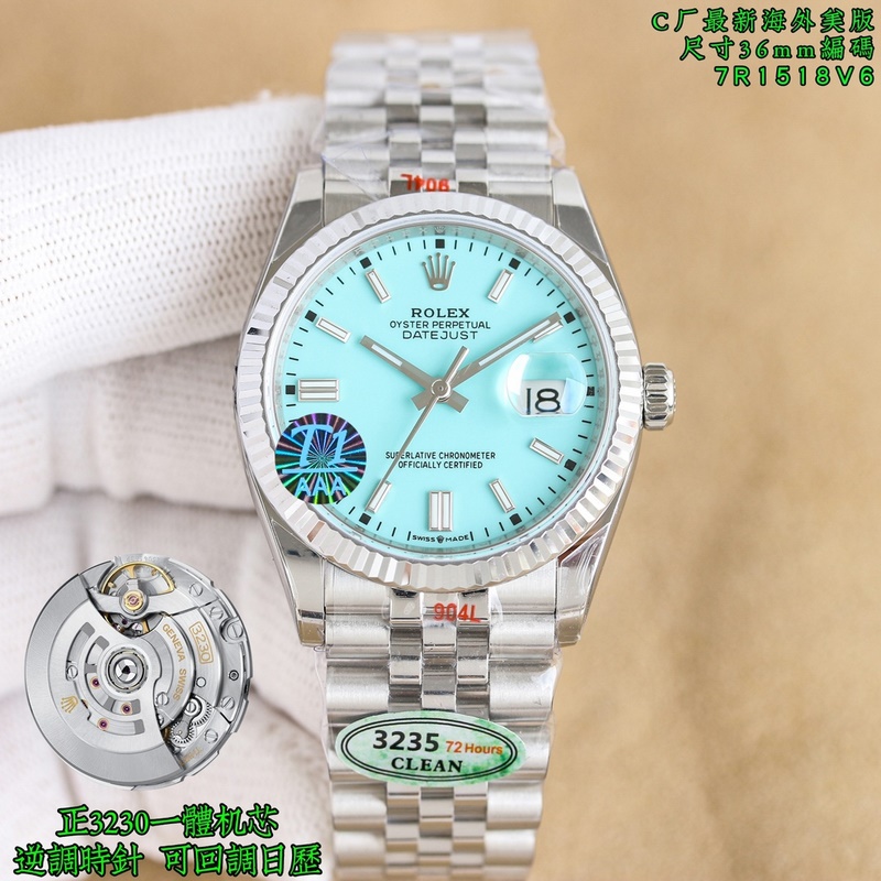 女款_Clean廠 新款 ：36mm 蒂芙尼藍型號日志型到貨 最新海外限量版 全新最新