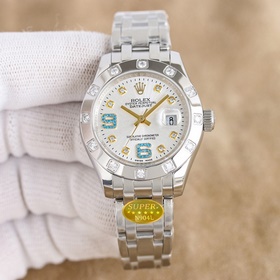 女款_勞力士-34毫米 鑲鑽表盤PEARLMASTER系列 ①：女裝珍珠淑女型采用90