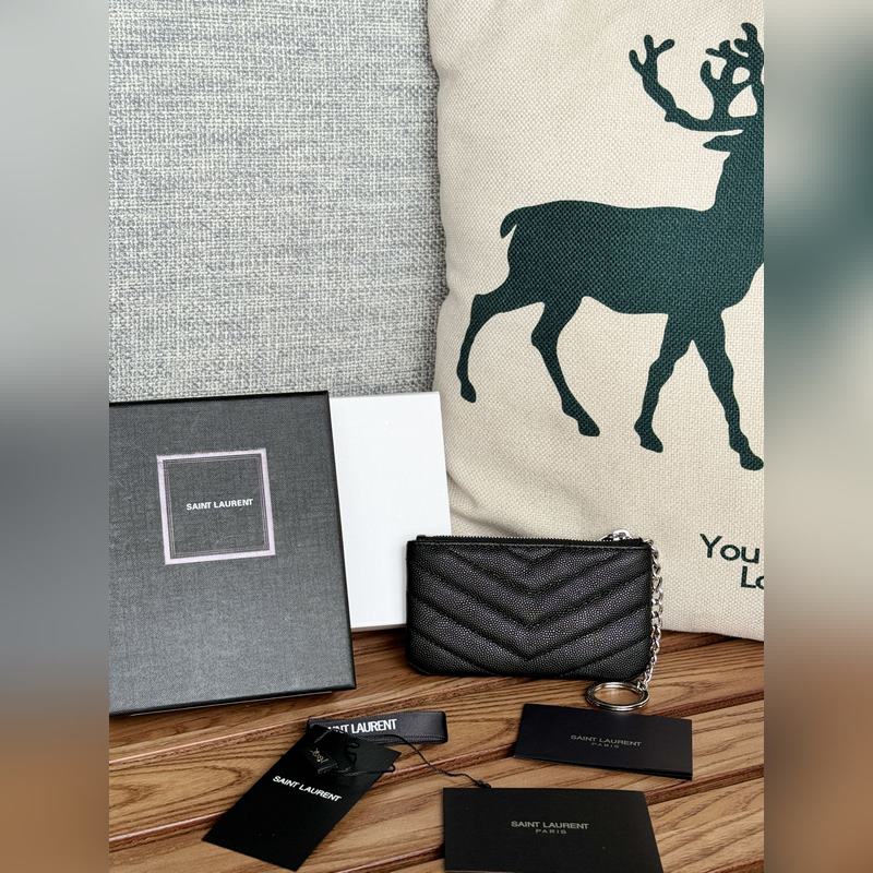 SAINT LAURENT球紋 牛皮mini 零錢包 太美了 超愛 可放包裡 可