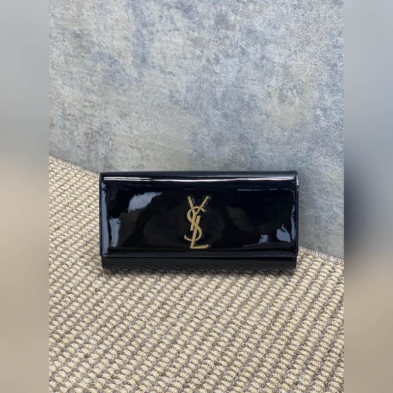 聖羅蘭YSL經典無流蘇手包 進口鏡面漆皮 市場頂級貨 尺寸：27x12.5x5c