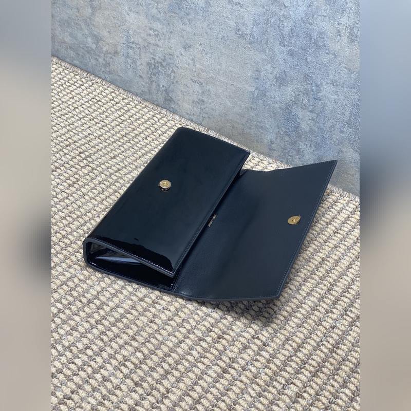 聖羅蘭YSL經典無流蘇手包 進口鏡面漆皮 市場頂級貨 尺寸：27x12.5x5c