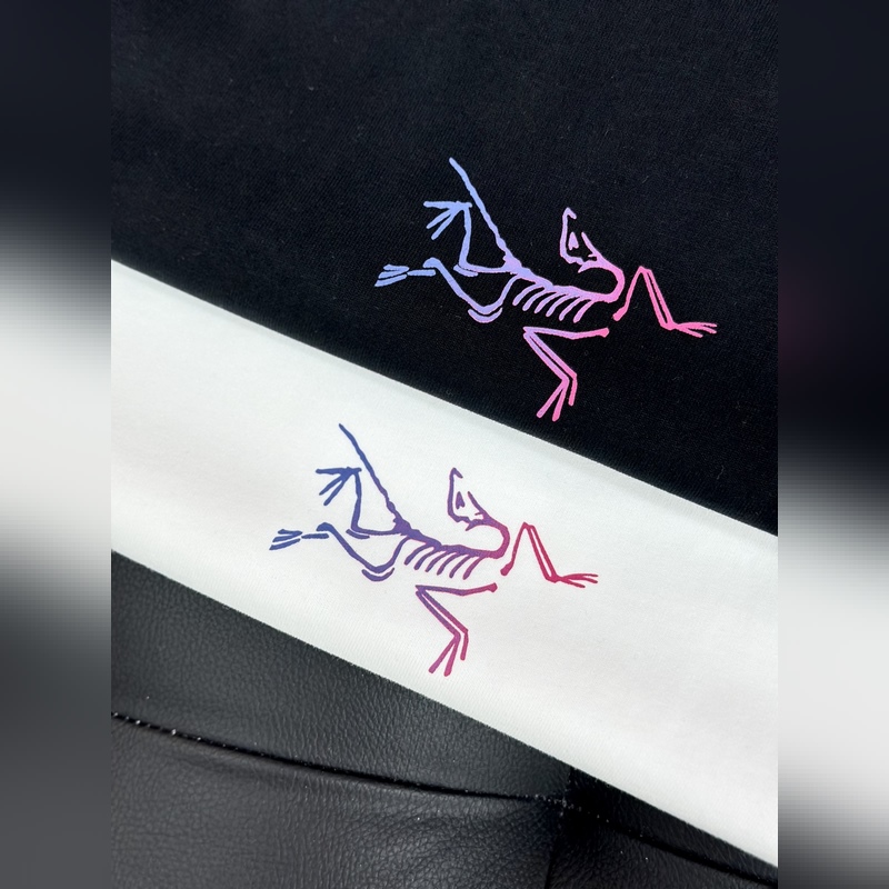 ARCTERYX始祖鳥Kragg系列彩色Logo印花純棉男女長袖T恤打底衫，情侶