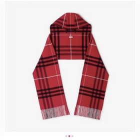 [配送絲巾扣]爆款 巴寶莉[B連帽格紋圍巾]各種好看，被譽(yù)為Burberry今年