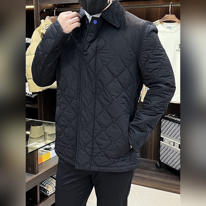 Burberry 2026秋冬最新款時尚設計師款 巴寶莉翻領夾克外套，菱形格棉衣