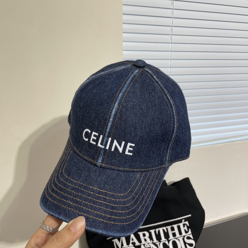深藍牛仔CELINE·賽琳 2026ss新款凱旋門繡花棒球帽 頂級版本 購入正