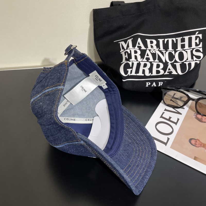 深藍牛仔CELINE·賽琳 2026ss新款凱旋門繡花棒球帽 頂級版本 購入正