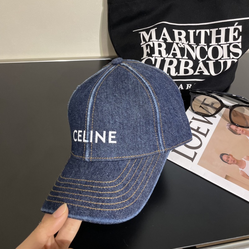 深藍牛仔CELINE·賽琳 2026ss新款凱旋門繡花棒球帽 頂級版本 購入正
