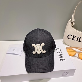 深藍牛仔CELINE·賽琳 2026ss新款凱旋門繡花棒球帽 頂級版本 購入正