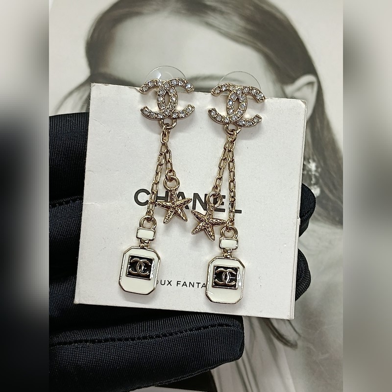 Chanel  新款 香奈兒 琺瑯香水瓶 流蘇海星 耳環(huán)
