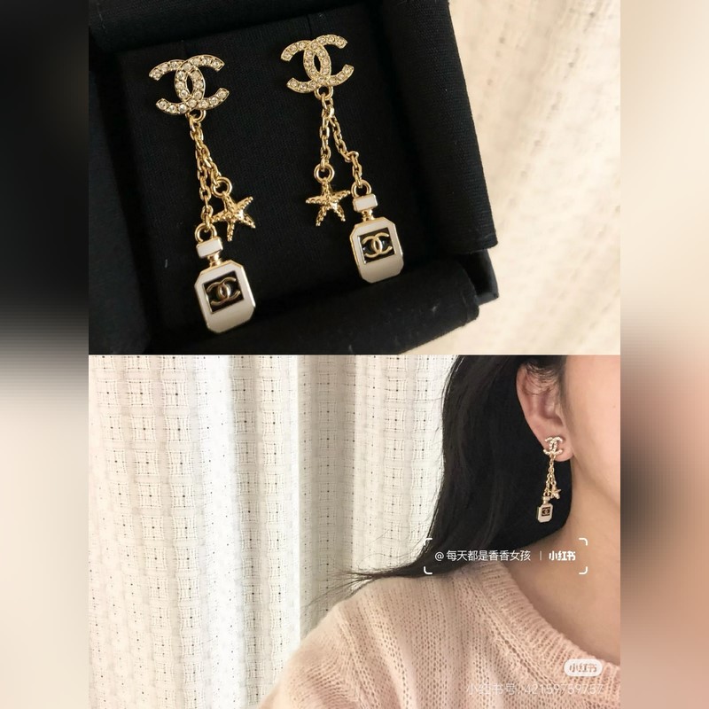 Chanel  新款 香奈兒 琺瑯香水瓶 流蘇海星 耳環(huán)
