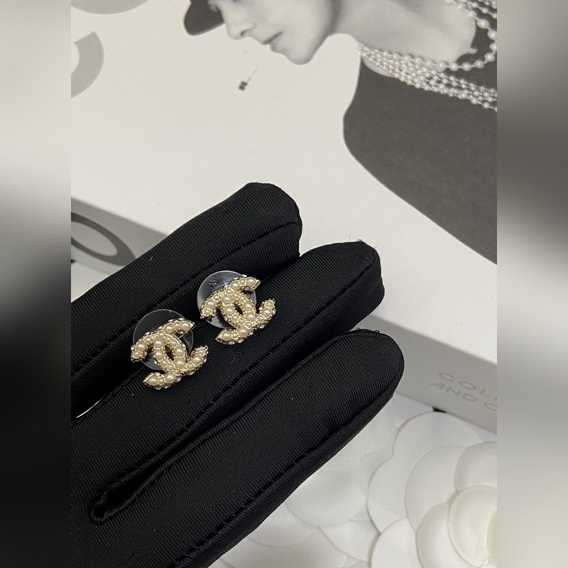 [新品出貨]Chanel  香奈兒雙C珍珠耳釘