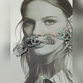 Chanel  新款 香奈兒 星星 愛心 白金色耳