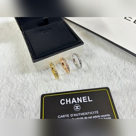 香奈兒 Chanel  菱格窄版帶鑽戒指 5-11碼 白金 玫瑰金 黃金