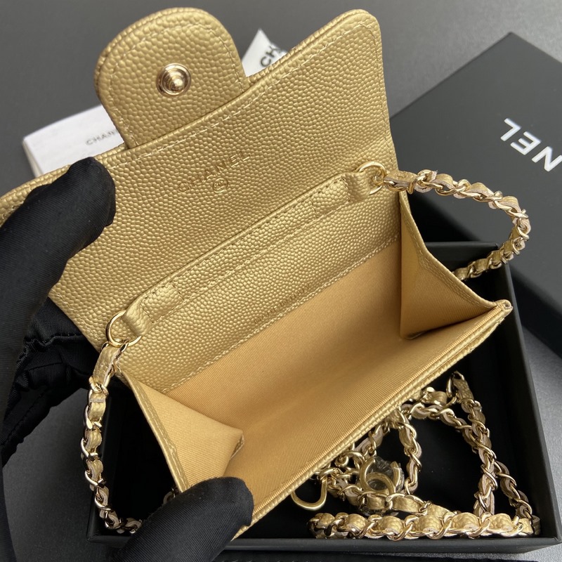 小香進口意大利顆粒牛皮 貨號：A81081(鍊條小卡包) 尺寸：w11 h7c