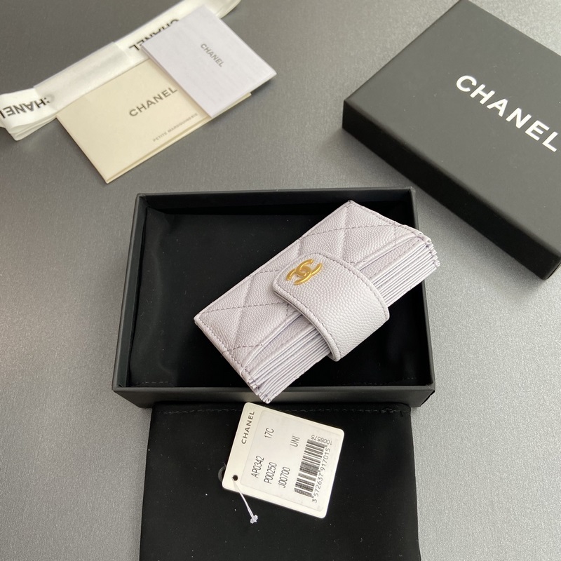 [特級五金原廠皮] 小香風琴多卡位卡包系列 配以標志性金屬標志 金色調金屬五金，