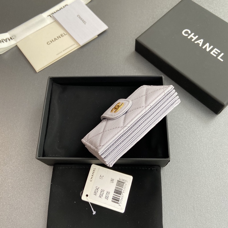 [特級五金原廠皮] 小香風琴多卡位卡包系列 配以標志性金屬標志 金色調金屬五金，