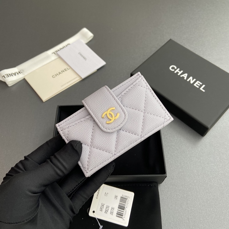 [特級五金原廠皮] 小香風琴多卡位卡包系列 配以標志性金屬標志 金色調金屬五金，