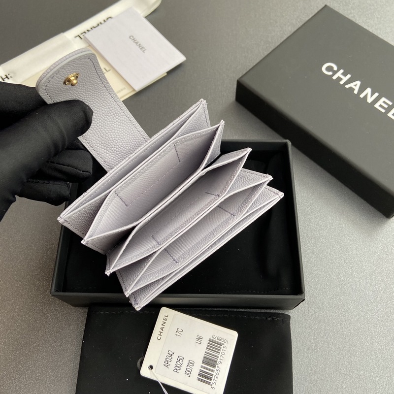 [特級五金原廠皮] 小香風琴多卡位卡包系列 配以標志性金屬標志 金色調金屬五金，