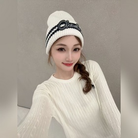 Chanel官網品質香奈兒秋冬網紅時尚博主推薦款毛線帽，各大平臺爆款，手感超柔軟