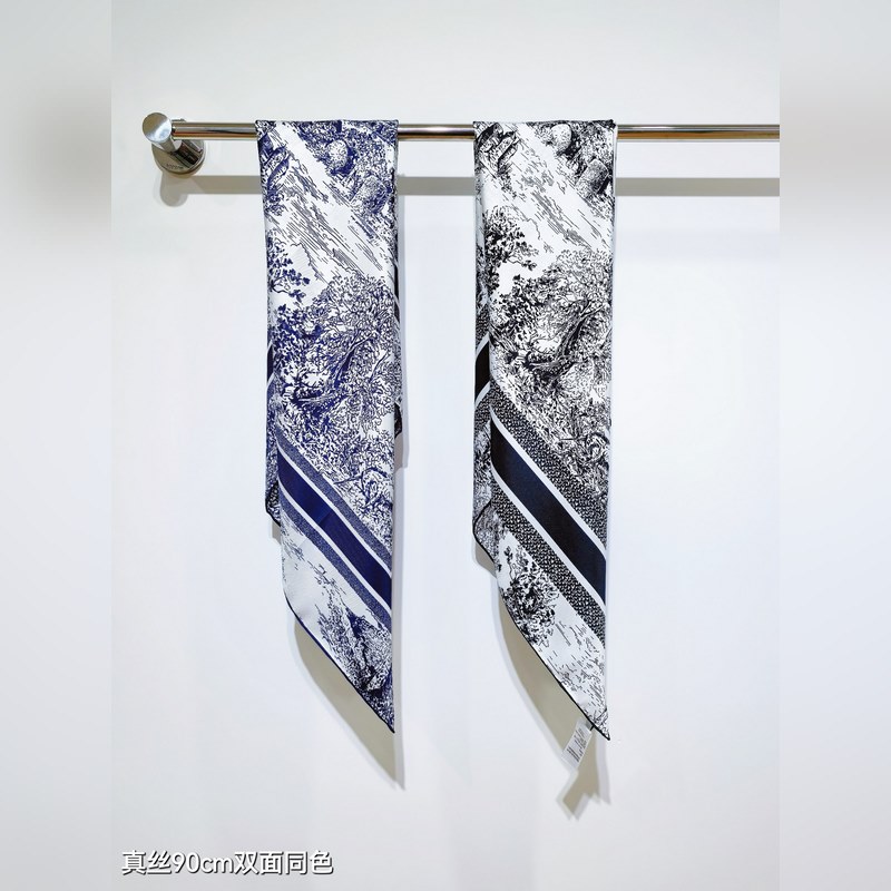 SDO2518 18姆米雙面 90x90cm斜紋真絲 迪奧 蘇格蘭茹伊印花