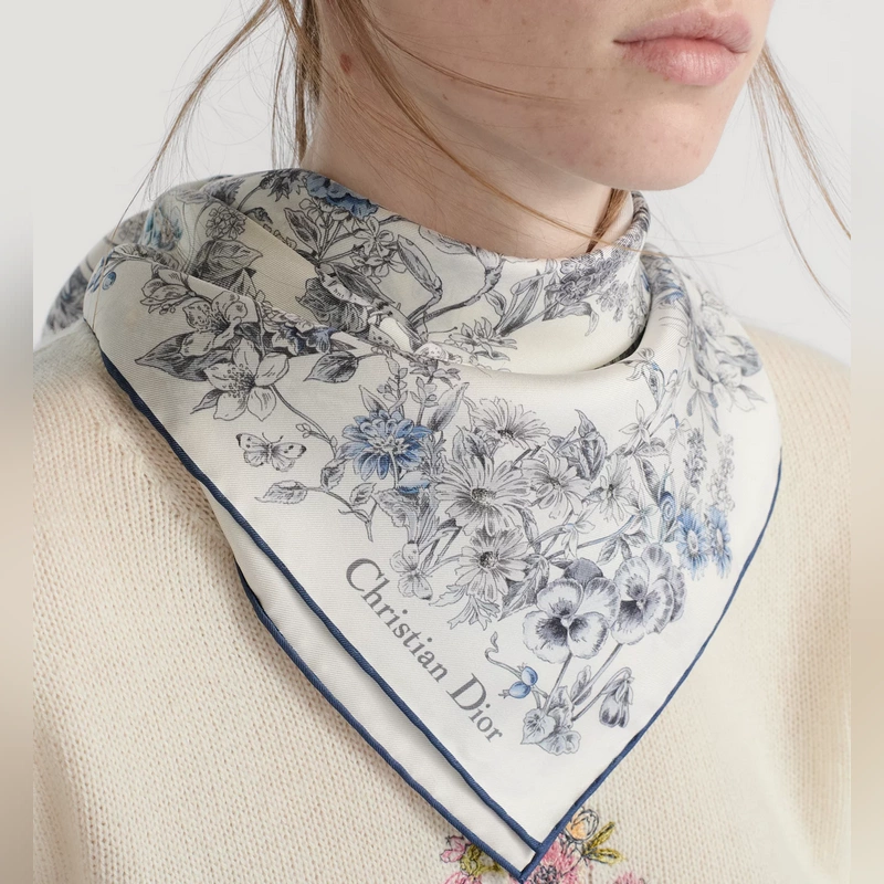 SDO2542 18姆米雙面 90x90cm斜紋真絲 迪奧