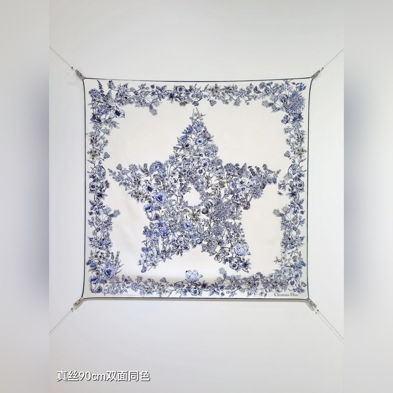 SDO2542 18姆米雙面 90x90cm斜紋真絲 迪奧