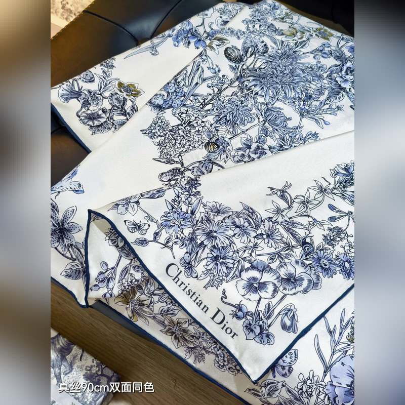 SDO2542 18姆米雙面 90x90cm斜紋真絲 迪奧