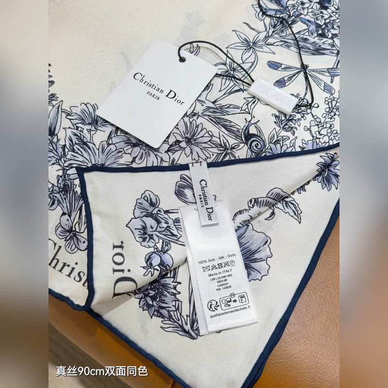 SDO2542 18姆米雙面 90x90cm斜紋真絲 迪奧