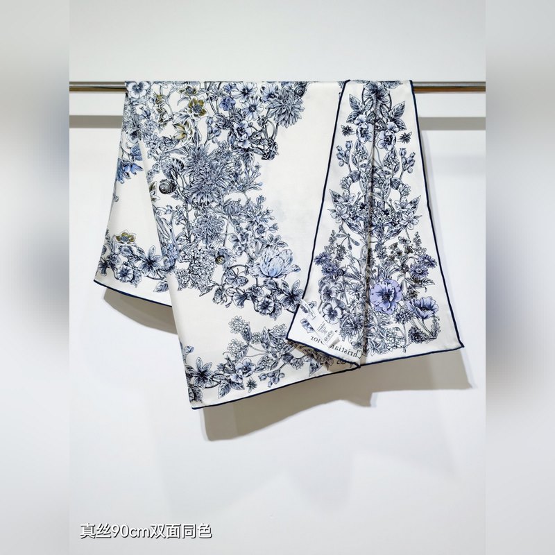 SDO2542 18姆米雙面 90x90cm斜紋真絲 迪奧