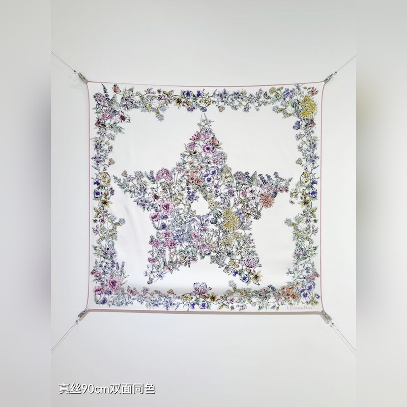 SDO2542 18姆米雙面 90x90cm斜紋真絲 迪奧