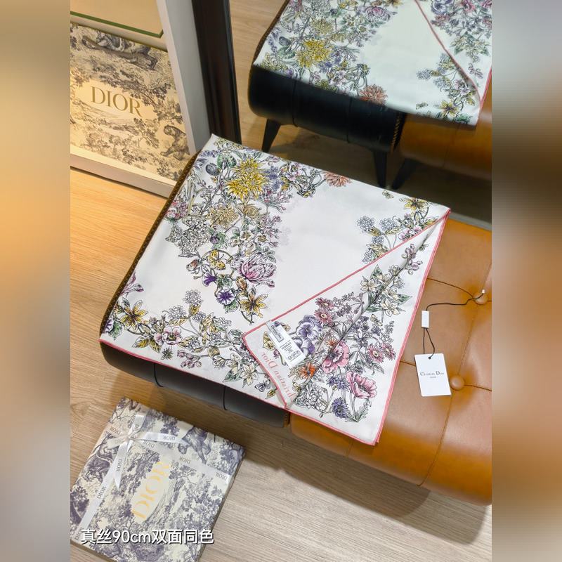 SDO2542 18姆米雙面 90x90cm斜紋真絲 迪奧