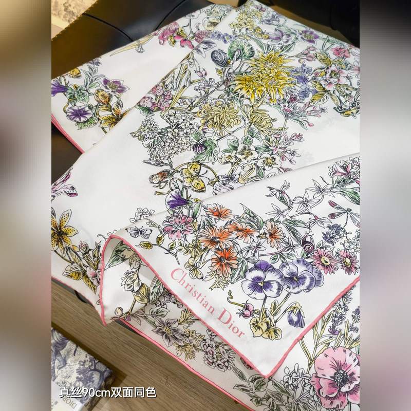 SDO2542 18姆米雙面 90x90cm斜紋真絲 迪奧