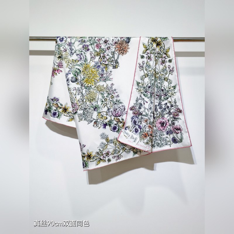 SDO2542 18姆米雙面 90x90cm斜紋真絲 迪奧