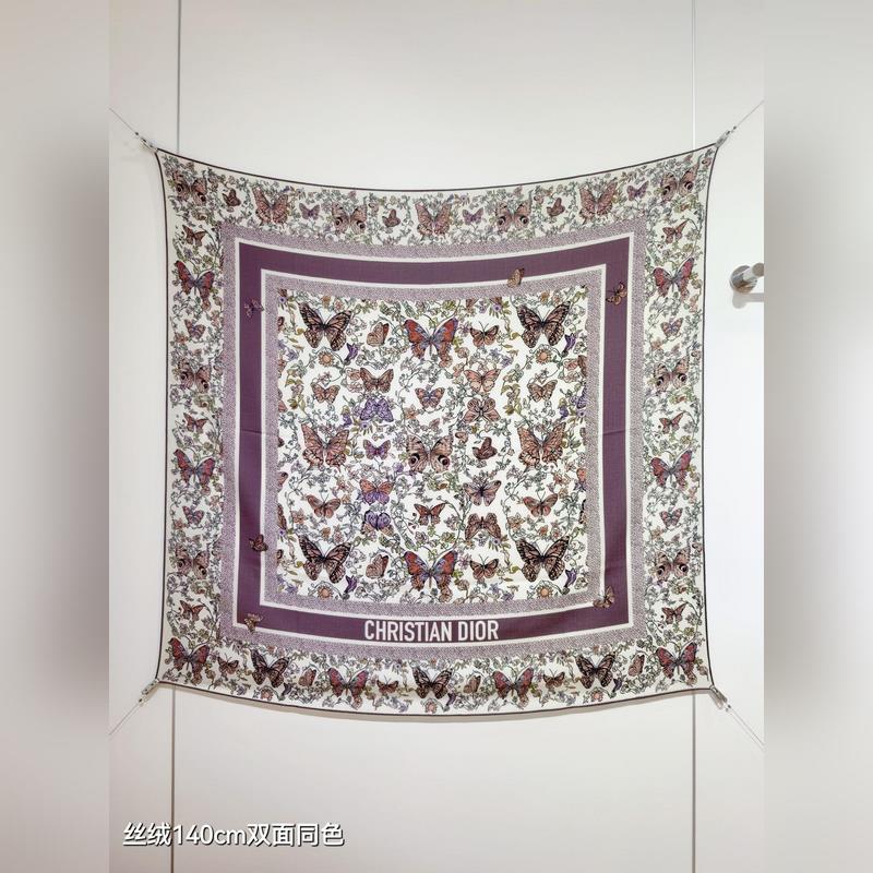 RDO2532 雙面同色 140x140cm 70%羊絨30%真絲 迪奧