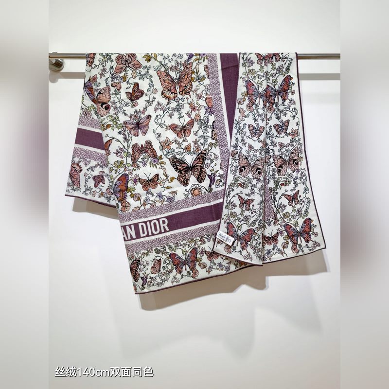 RDO2532 雙面同色 140x140cm 70%羊絨30%真絲 迪奧