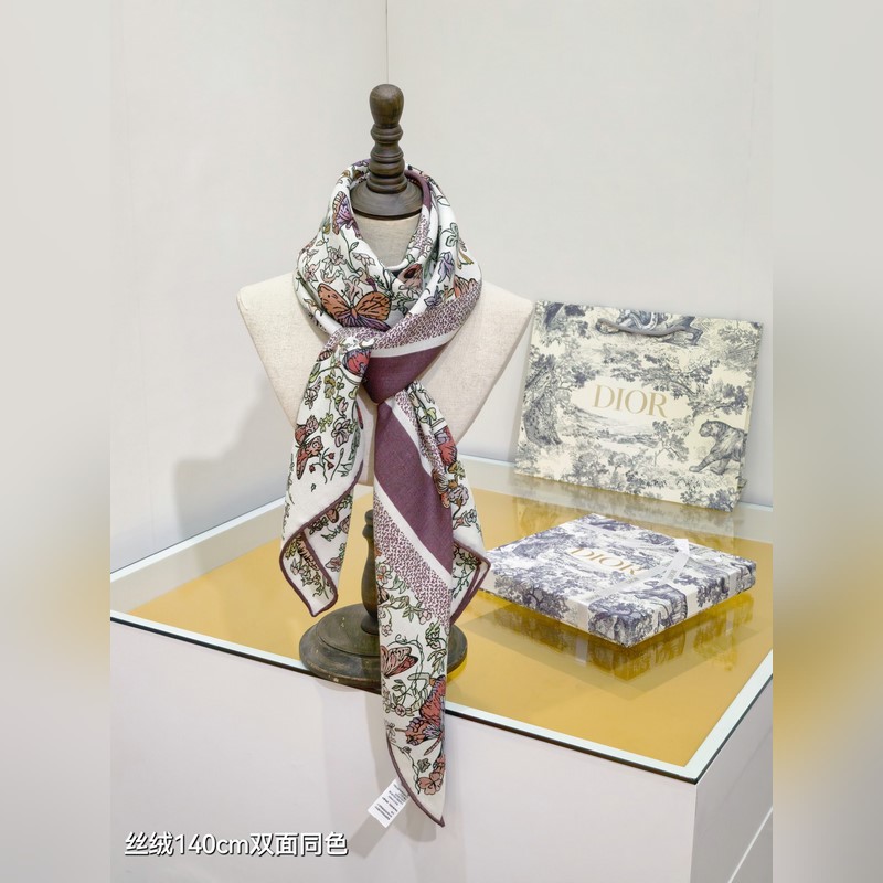 RDO2532 雙面同色 140x140cm 70%羊絨30%真絲 迪奧