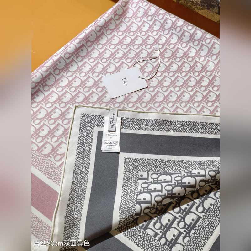 SDO2446 18姆米雙面 90x90cm斜紋真絲 迪奧 Oblique