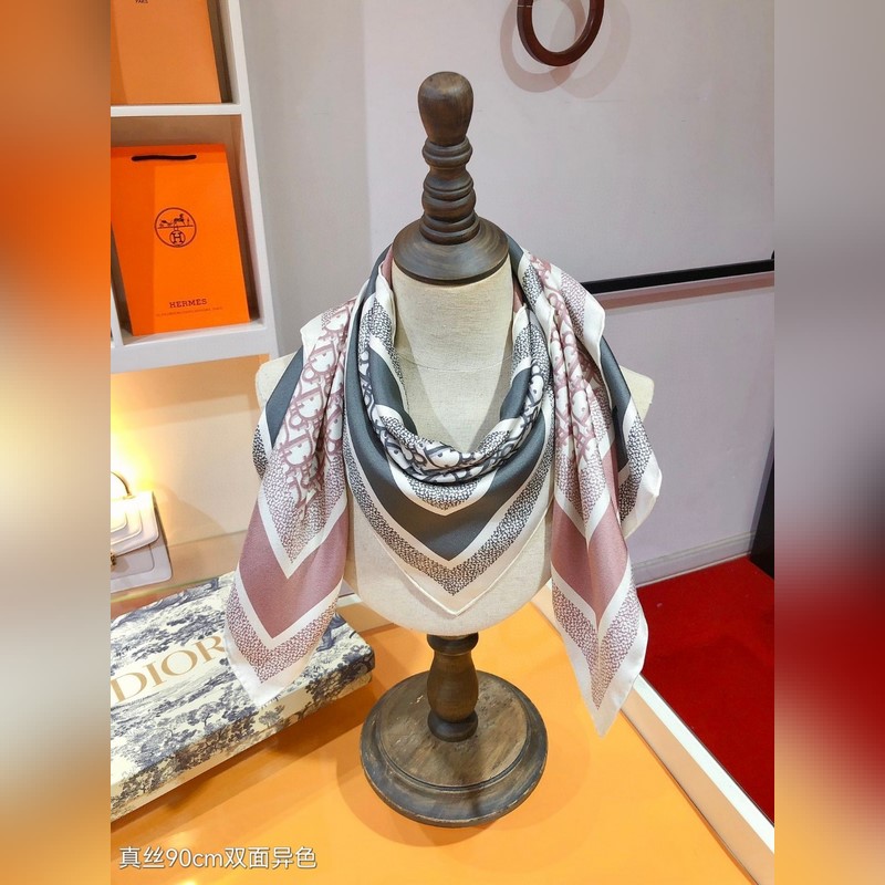 SDO2446 18姆米雙面 90x90cm斜紋真絲 迪奧 Oblique