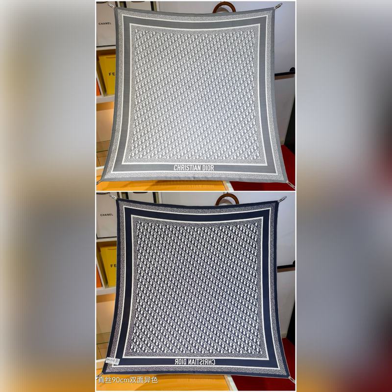 SDO2446 18姆米雙面 90x90cm斜紋真絲 迪奧 Oblique