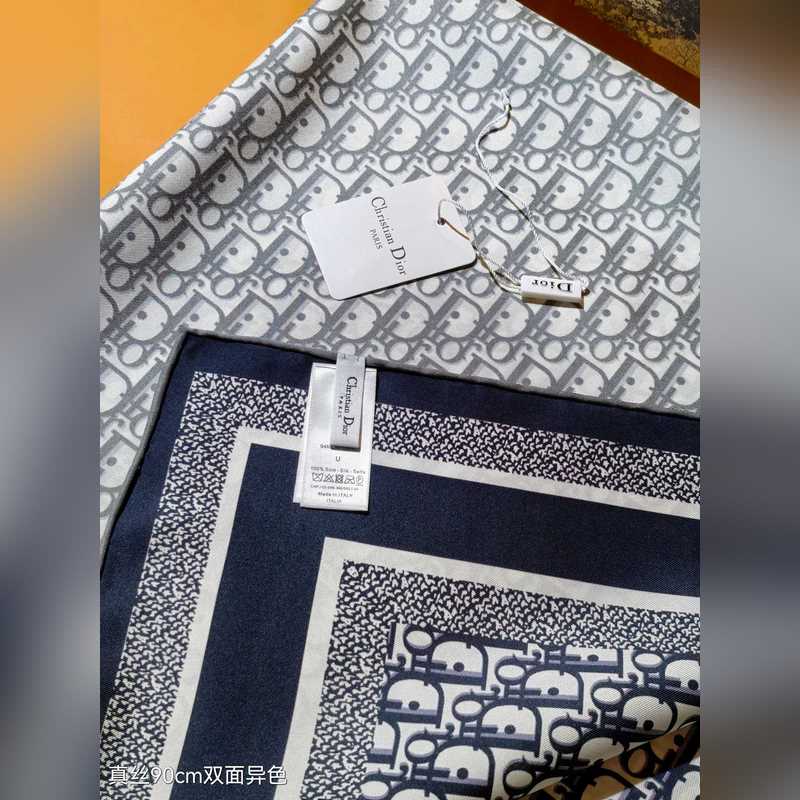 SDO2446 18姆米雙面 90x90cm斜紋真絲 迪奧 Oblique