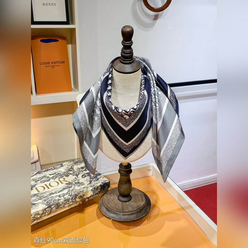 SDO2446 18姆米雙面 90x90cm斜紋真絲 迪奧 Oblique