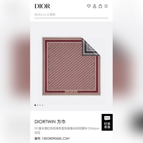 SDO2446 18姆米雙面 90x90cm斜紋真絲 迪奧 Oblique