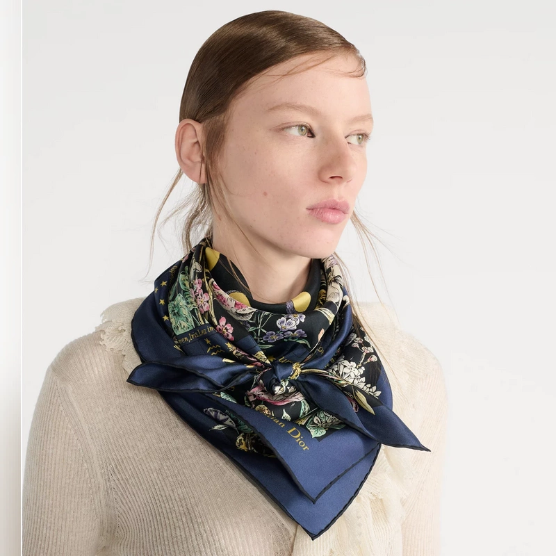 SDO2541 18姆米雙面 90x90cm斜紋真絲 迪奧