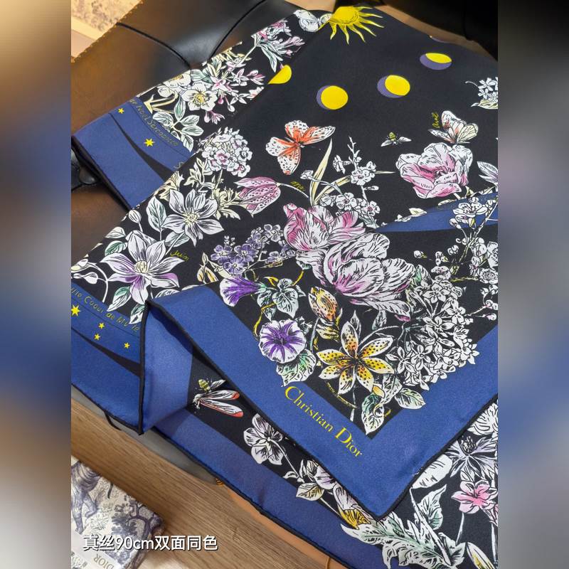 SDO2541 18姆米雙面 90x90cm斜紋真絲 迪奧