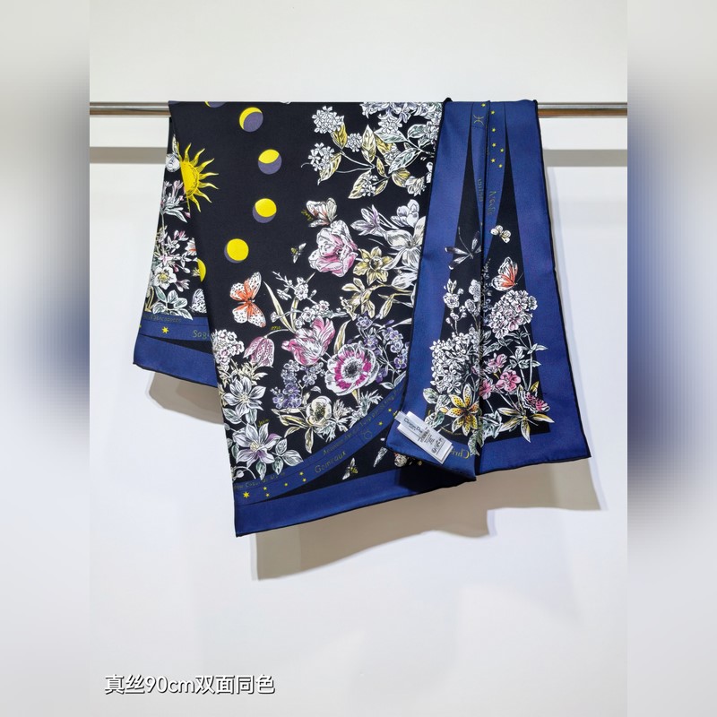 SDO2541 18姆米雙面 90x90cm斜紋真絲 迪奧