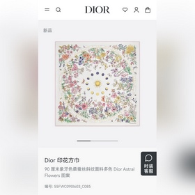 SDO2541 18姆米雙面 90x90cm斜紋真絲 迪奧