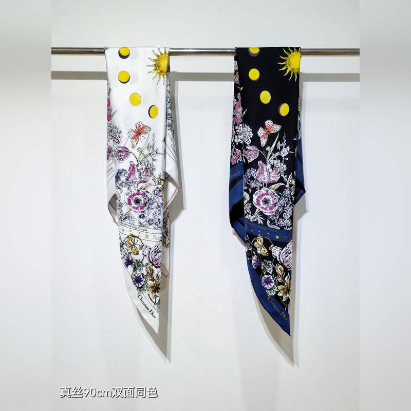 SDO2541 18姆米雙面 90x90cm斜紋真絲 迪奧