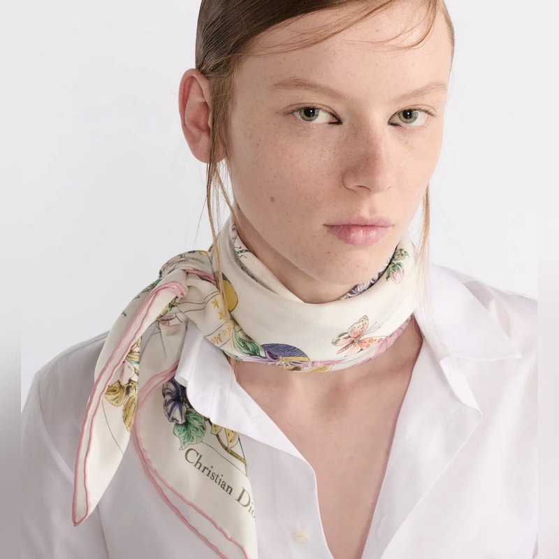 SDO2541 18姆米雙面 90x90cm斜紋真絲 迪奧