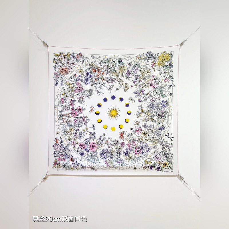 SDO2541 18姆米雙面 90x90cm斜紋真絲 迪奧